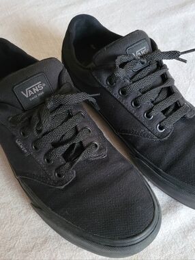 Vans Men's Black Low Top Canvas Sneakers
